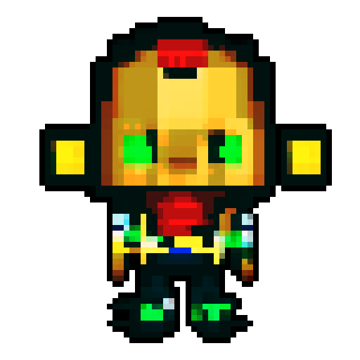communist zombie game enemy, red eyes, communist star on forehead, pixel art