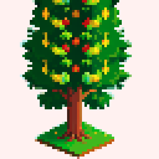 four different trees for the four different seasons, winter, summer, autumn, spring