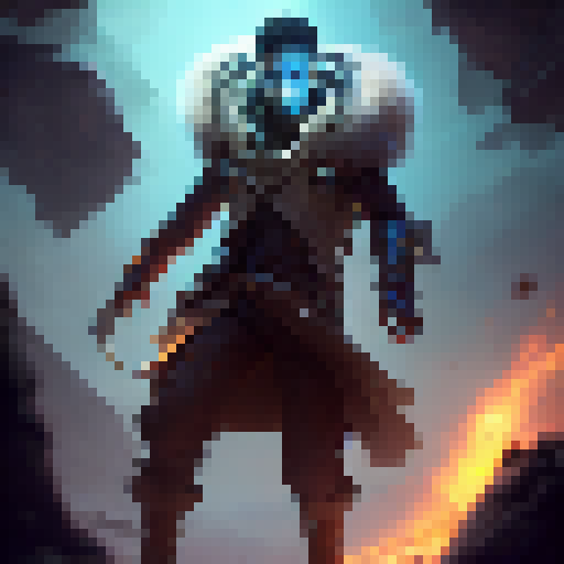 Ekko, armed with his time-traveling device, dashes through an enchanted forest while dodging fire-breathing dragons and wielding a glowing energy blade in this epic fantasy RPG-inspired artwork.