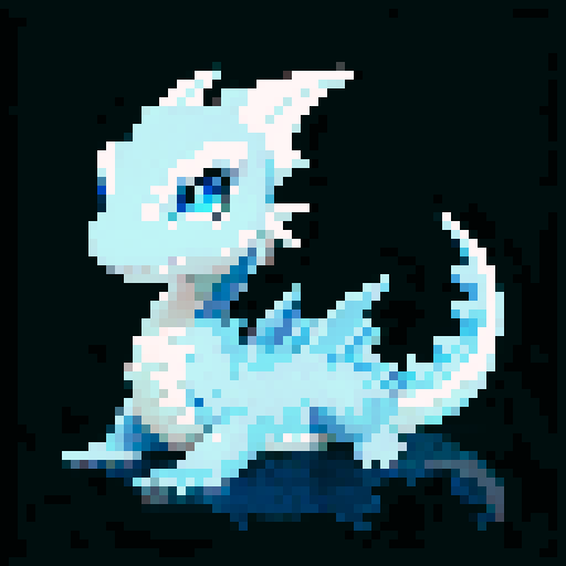 A sleek, blue-scaled dragon with fins along its back and tail. It has a calm and serene expression, with water droplets glistening on its scales. Its wings are adapted for swimming, and its eyes are deep and reflective like the ocean. No background.
