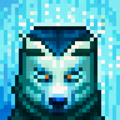 wolf avatar, portrait, glowing eyes