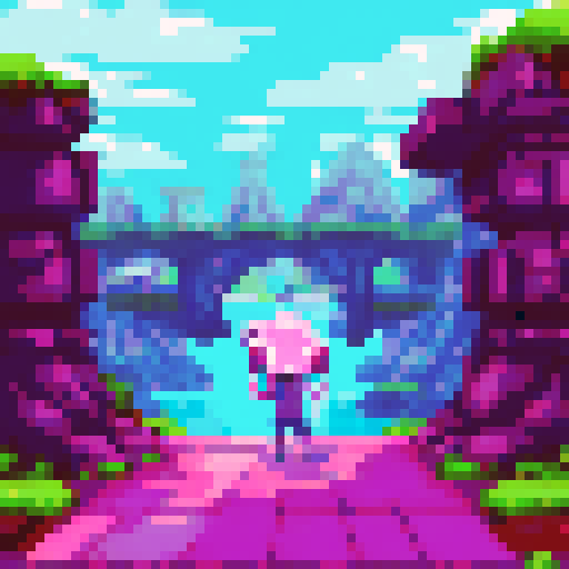 Gamer girl with pink hair and headphones, no background, sprite sheet, game asset