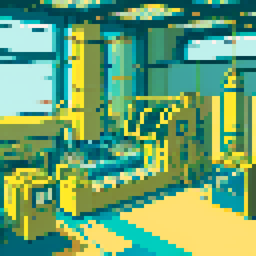 I need an image that those machinery working and making parts in a factory