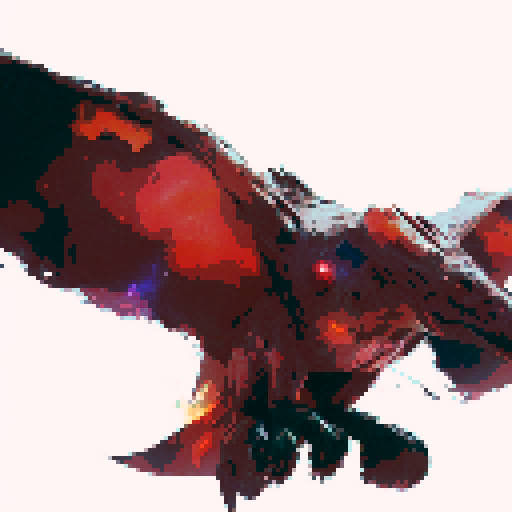 Large black monster bird, swooping in to attack, full view