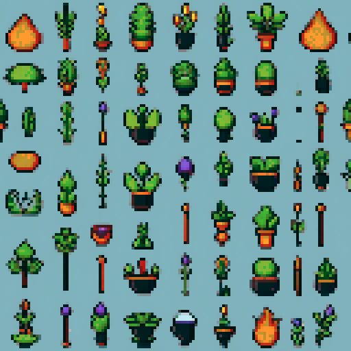 A collection of witchy herb icons folk Etsy cross stitch pattern 