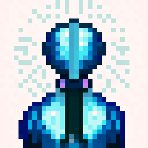 helmet, game icon, 32x32 pixel art, sRGB, skill art, close up, portrait, metallic, futuristic, glowing, intricate, detailed, shadows, glossy, reflective, vibrant, dynamic, symmetrical, high contrast, bold, sharp lines, compact, miniature, precise, textured