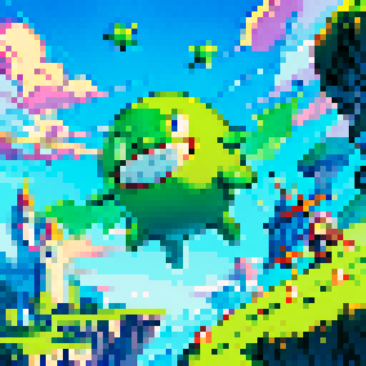 small round slime flying through the air and slamming into a person