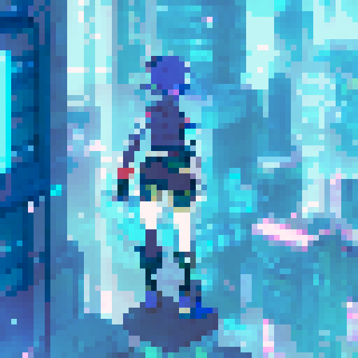 Cyberpunk hacker, anime style