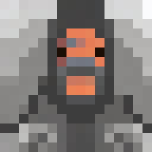 Pixelated crypto enthusiast face,  in a tightly framed 16x16 close-up portrait.