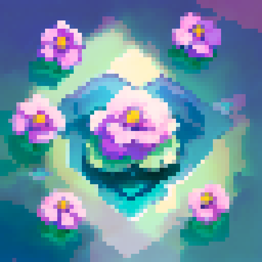 purple flowers, vibrant, blooming, delicate petals, contrast against a serene background, scenic landscape, ethereal, soft hues, painterly strokes, capturing the beauty of nature, soothing palette, intricate details, mesmerizing composition, captivating portrait