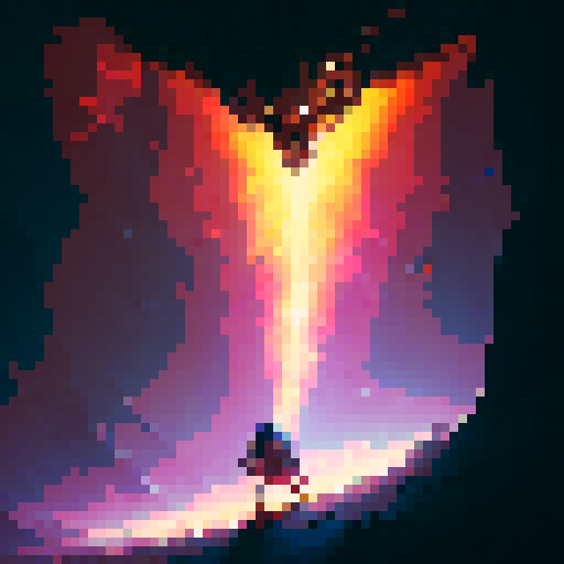 stylized, vibrant, and action-packed.

        Fiery dragon warrior charging towards a looming shadow, with a backdrop of swirling clouds and crackling lightning.