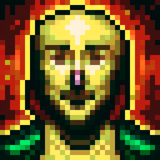 woodcutter building, skillfully carving intricate details, surrounded by vibrant forest colors, captured in a close-up portrait, pixelated with 32x32 dimensions, exuding the essence of a game icon