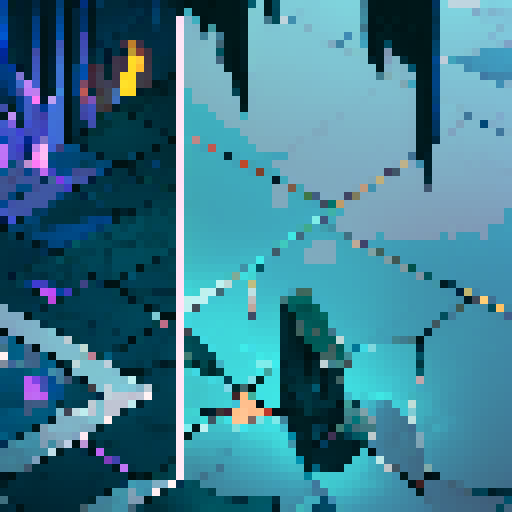 dungeon floor, intricate patterns, glowing runes, cracked stones, mossy patches, torchlight reflections, atmospheric shading, vibrant colors, textured bricks, pixelated details