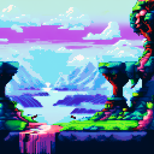nsfw, cumshot, sRGB, pixel art, background, landscape