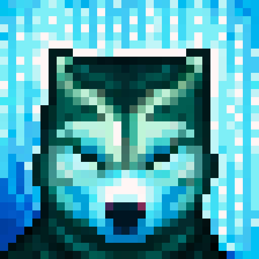 wolf avatar, portrait, glowing eyes