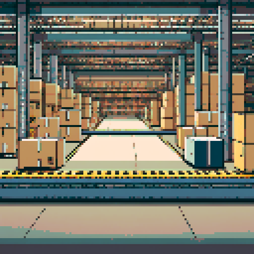 A conveyor belt with boxes travelling on it. this is inside Amazon Germany warehouse