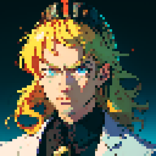 Vincent Van Gogh, exuding cryptocurrency riches, pixelated in sRGB, flaunting Gucci fashion, wearing a crown blended with digital and crypto elements, surrounded by bitcoins, ethereum coins, digital ledgers, exuding confidence and success in the digital age. He is the crypto king