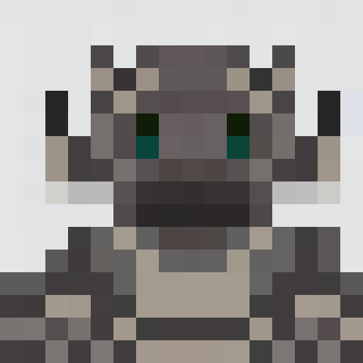 gray dog, sitting, game icon, 16x16, pixel art, close up, portrait, floppy ears, wagging tail, expressive eyes, pixelated fur, subtle shading