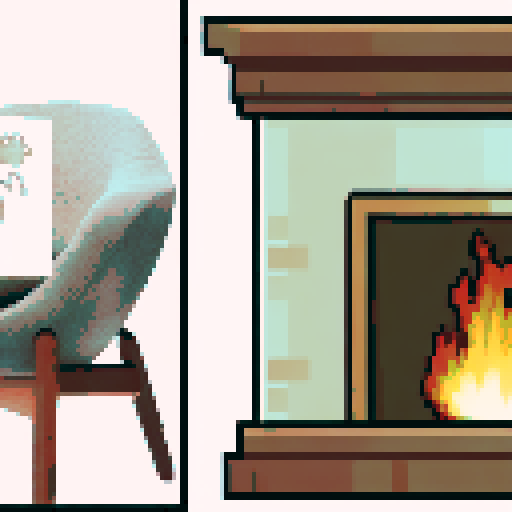In the cozy ambiance of a dimly lit room, a small, jovial frog perches comfortably upon a plush couch chair, its diminutive size emphasized by the vastness of the furniture. The flickering flames of a nearby fireplace cast a warm glow, enveloping the space in a soft, golden light, creating an atmosphere of comfort and relaxation. With a mug clasped delicately between its tiny webbed fingers, the contented frog takes a sip of steaming coffee, its expression reflecting pure bliss.