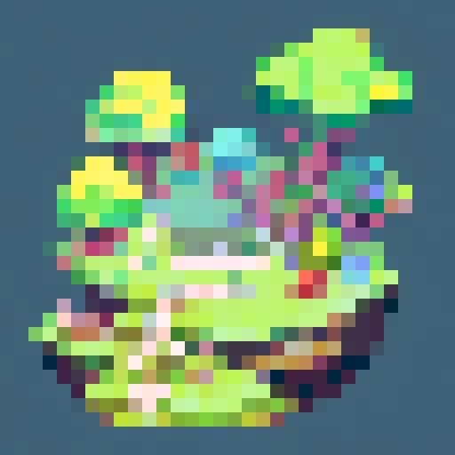 only one big chestnut tree, in the center, green leaves, brown trunk, fantasy top-down RPG with an orthogonal camera, simple pixel art, square plain platform