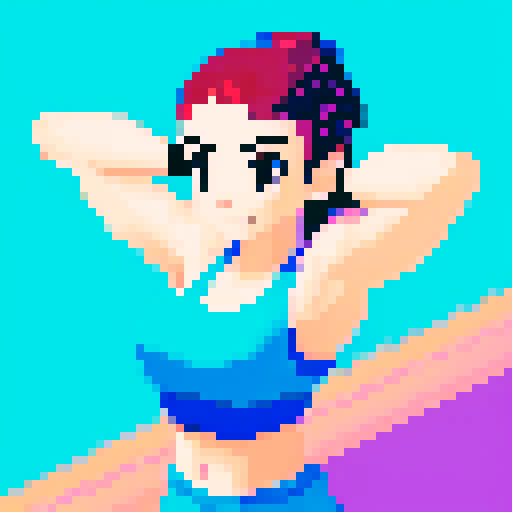 Create a vibrant woman doing gym