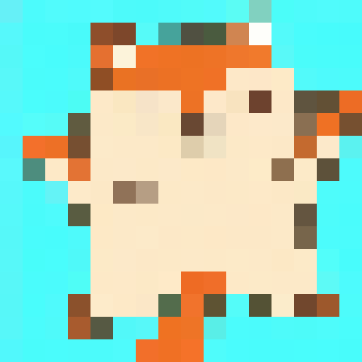 flying squirrel, close up, pixel art, game icon, 16x16, vibrant colors, bushy tail, expressive eyes