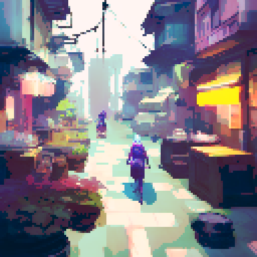 Sci-fi, cyberpunk city, space warior