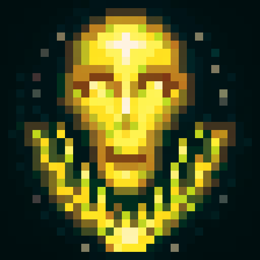 totem item, wooden and tribal, game icon, 32x32 pixel art, sRGB, skill art, close up, portrait, intricate carvings, vibrant colors, weathered texture, ancient and wise