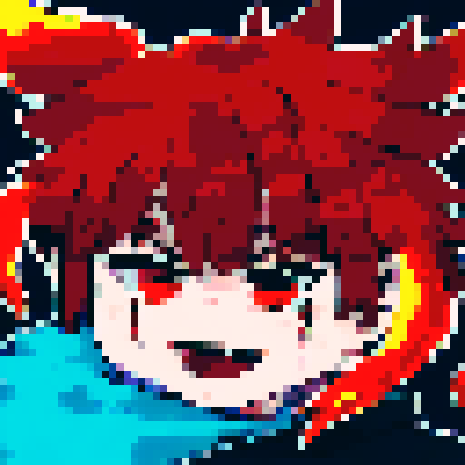 A bloody and savage werewolf with fiery eyes