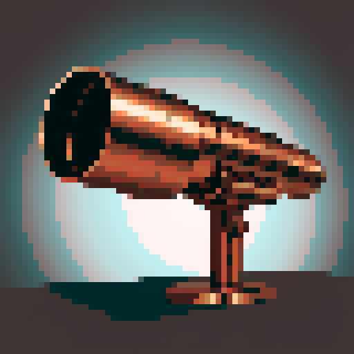 I want a copper minigun viewed from from the side. I want this object usable an asset in a videogame, meaning only one object per image, outlined with a strong black stroke, on a solid-color background.