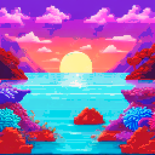 sea floor scene with rocks, seaweed, coral and starfish. under water no sky
