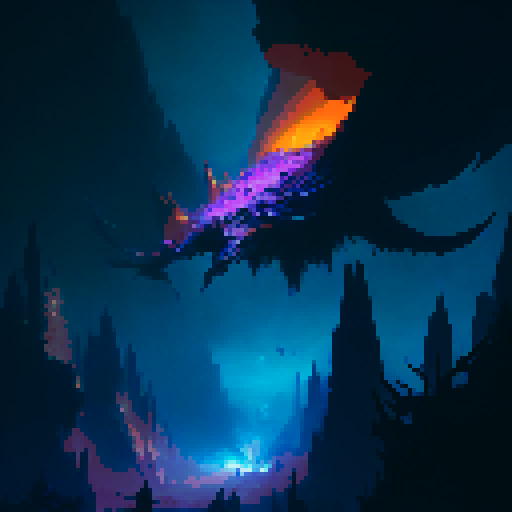 Chaos realm concert, vibrant, purple, hellish, fiery stage, towering demons, mystical creatures, ethereal lighting, epic battles, enchanted instruments, spellbinding spells, enchanted costumes, fantastical landscapes, mythical beasts, warrior musicians, magical crescendos