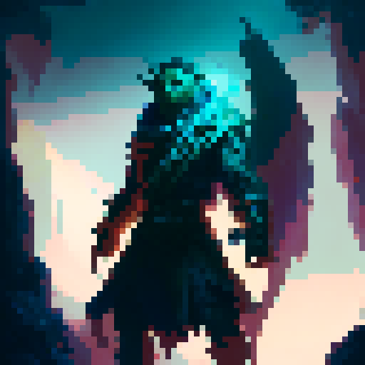 Captain Trip, a fierce half-orc warrior with a braided beard and a scar over his left eye, standing atop a towering rock formation overlooking a sprawling, mystical landscape filled with floating islands, glowing crystals, and fiery dragons