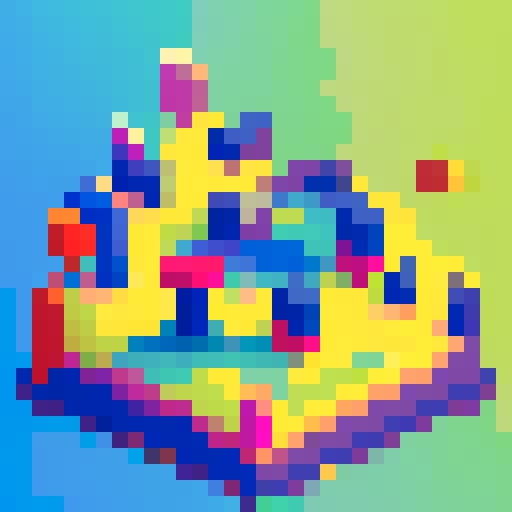 rising curve graph, retro pixel art, colorful blocks, ascending lines, graphical representation, visual data, game asset for icon