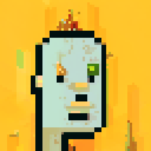 Cryptopunk character with vibrant neon hair, pixelated sunglasses, and a mischievous grin, set against a futuristic cityscape with pulsating holographic billboards and pixel art skyscrapers