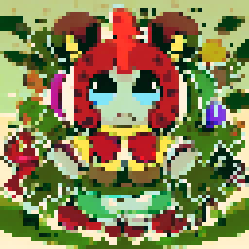 Air Island, a pixel art game icon capturing a close up, 16x16 portrait of the captivating world of "My Singing Monsters"