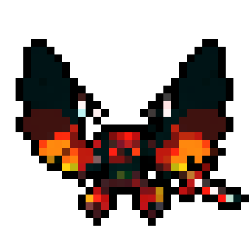 A fearsome, heavily armored demon with flames flickering around its body, massive wings, and glowing red eyes. It wields a fiery sword and has a menacing expression, ready to lead an army into battle. No background.
