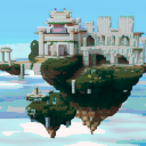 Floating island temple