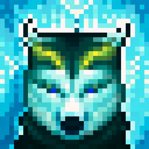 Wolf avatar,portrait, glowing eyes