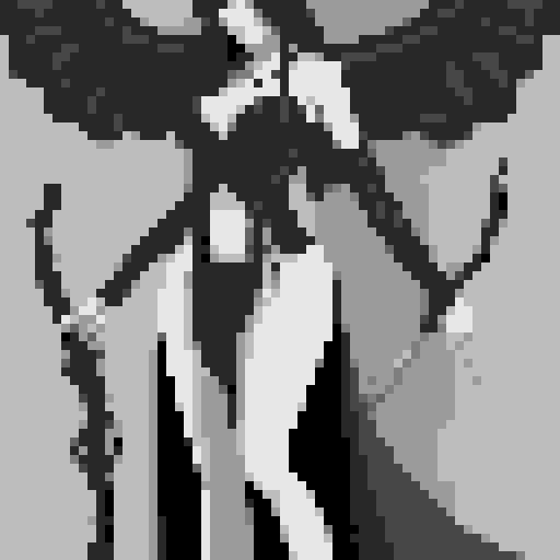 busty succubus, skin tight lace, deep v-neck crop top, intricate druidic staff, pixel art, sRGB