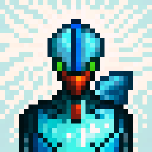 32x32 pixel art, sRGB, game icon, close up, skill art, armour, drone, portrait