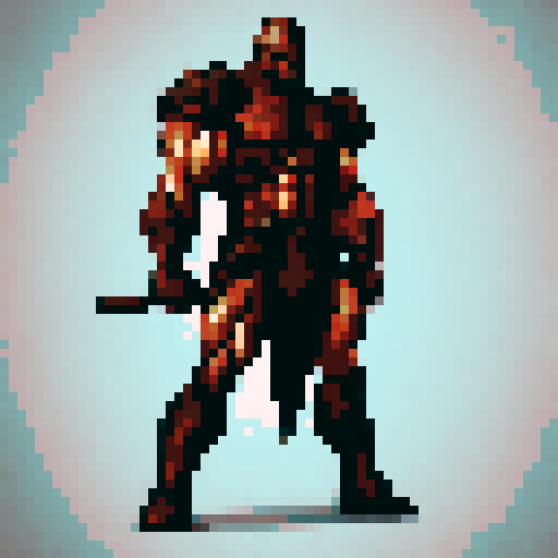 Muscular, armored human warrior