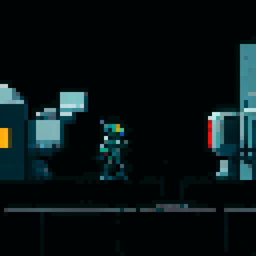 Two futuristic robots battling in a post-apocalyptic wasteland, one with a laser cannon arm and the other with a shield and sword, against a backdrop of crumbling skyscrapers and swirling toxic clouds