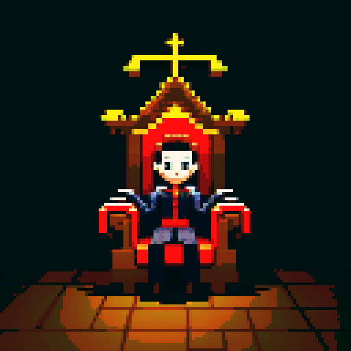 A vampire sitting on a throne in a castle
