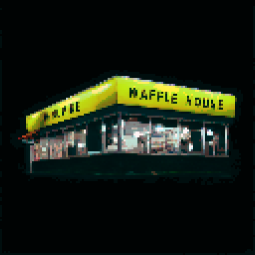 Waffle House on a black background