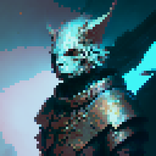 grim fantasy monster knight in armor