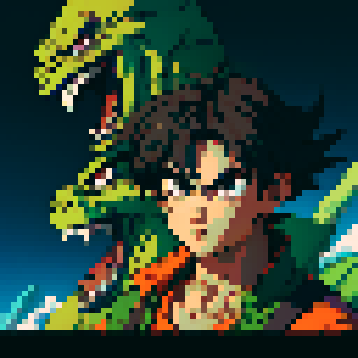 Create Goku in the style of TMNT Shredders Revenge.