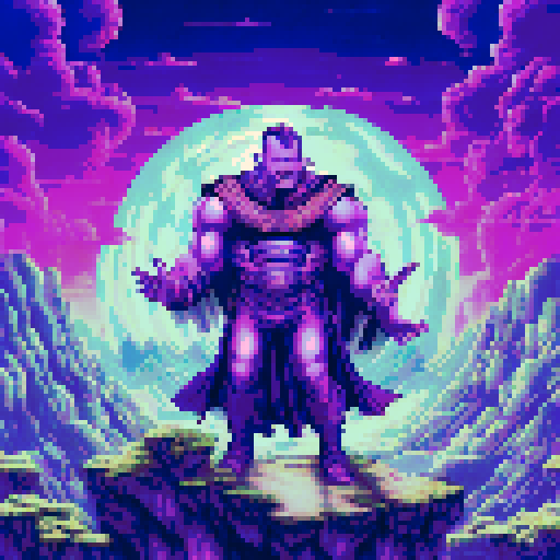 Character portrait of thanos, standing on stage, side profile, caricature, chibi, kawaii,3d rendering, octane rendering, volumetric light, victorian fashion, metallic, highly-detailed symmetric face, detailed eyes, ultra sharp, highest quality, art by Anja Millen and George Cruikshank and Bordalo II, smooth, sharp focus, trending on artforum, behance hd, kids story book style, muted colors, watercolor style