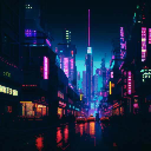 Cyberpunk city at night, cinematic 