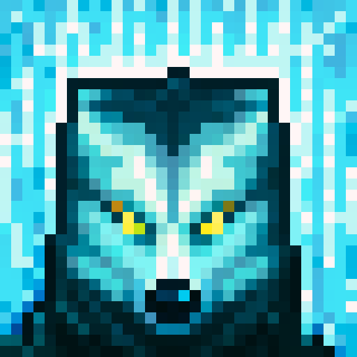 Wolf avatar,portrait, glowing eyes